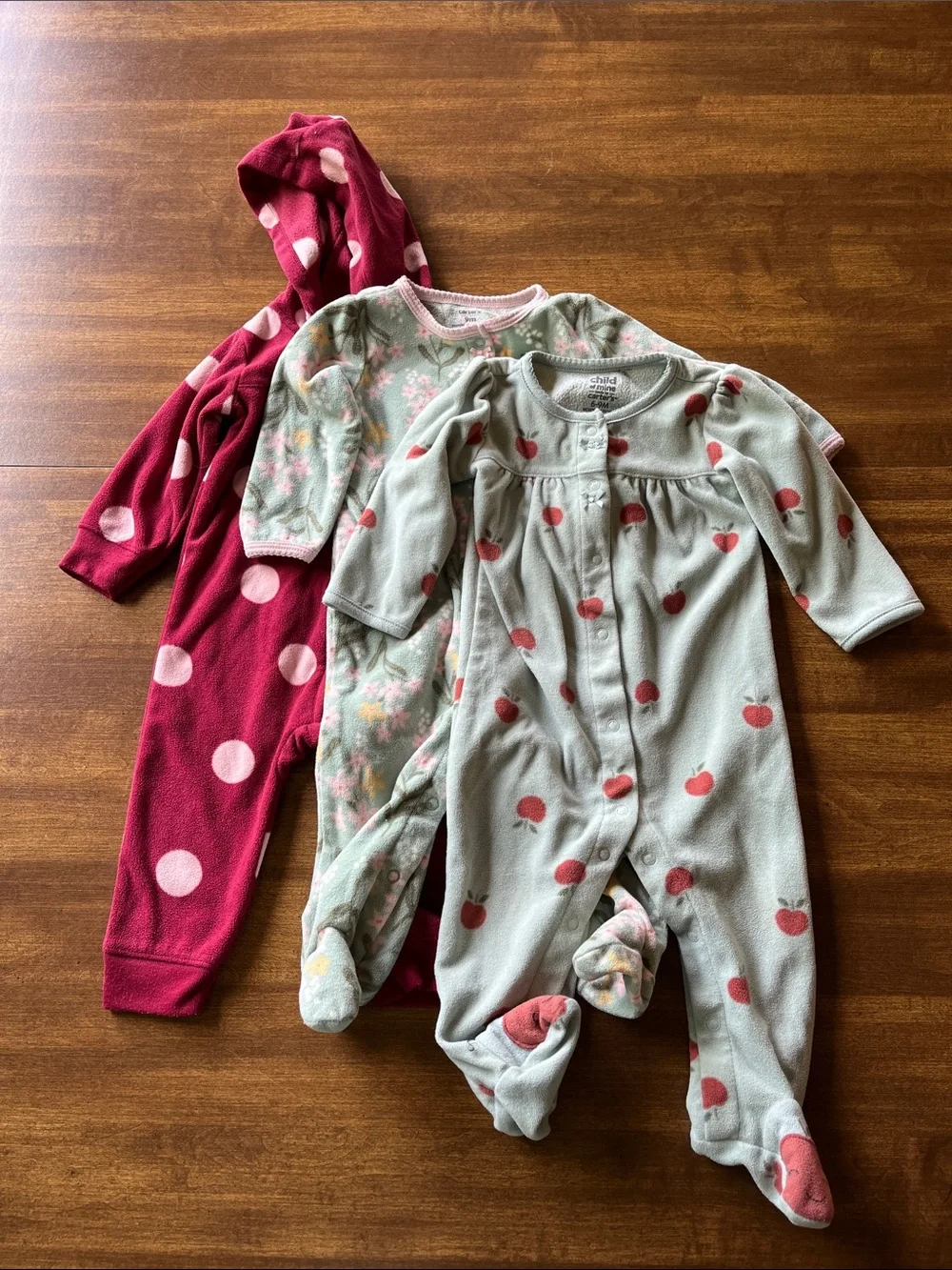 Carter’s Fleece Sleep & Play, Lot of 3, 9 months